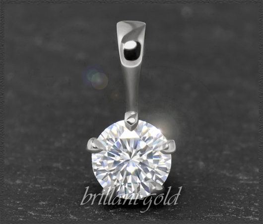 Brillant Anhänger 585 Gold, 0,80ct; 14K Weißgold